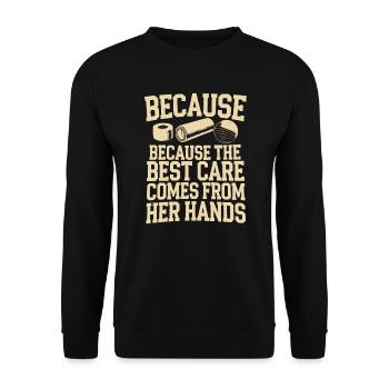 Zertifizierte Athletiktrainerin Girl Athlete Workout - Unisex Pullover - Schwarz - Vorne - Alina (178cm) & Michal (187cm)