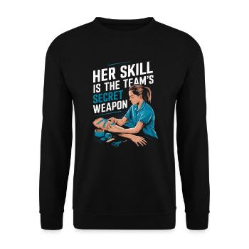 Entraîneur sportif certifié Fille Athlète Entraînement - Sweat-shirt Unisexe - noir - Devant - Alina (178cm) & Michal (187cm)