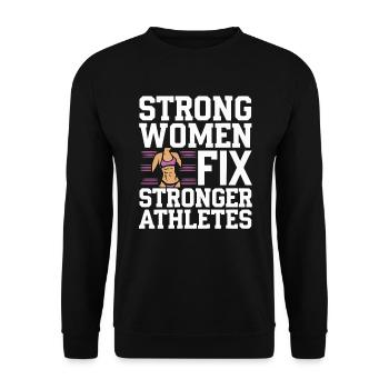 Zertifizierte Athletiktrainerin Girl Athlete Workout - Unisex Pullover - Schwarz - Vorne - Alina (178cm) & Michal (187cm)