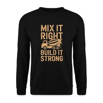 Bétonnière Chauffeur de camion Conduite de camion - Sweat-shirt Unisexe - noir - Devant - Alina (178cm) & Michal (187cm)