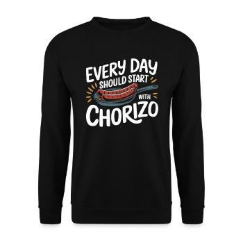 Chorizo Mexican Food Mexico Cuisine Foodie Sausage - Unisex Sweatshirt - black - Front - Alina (178cm) & Michal (187cm)