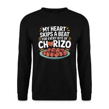 Chorizo Mexican Food Mexico Cuisine Foodie Sausage - Unisex Sweatshirt - black - Front - Alina (178cm) & Michal (187cm)