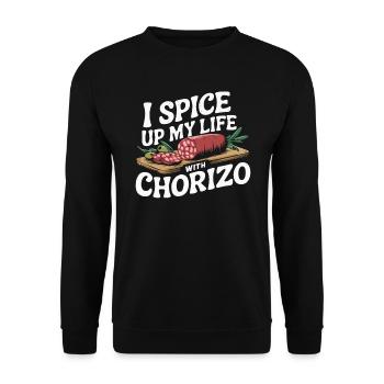 Chorizo Mexican Food Mexico Cuisine Foodie Sausage - Unisex Sweatshirt - black - Front - Alina (178cm) & Michal (187cm)