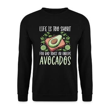 Toast à l’avocat Amateur de nourriture végétarienne Guacamole - Sweat-shirt Unisexe - noir - Devant - Alina (178cm) & Michal (187cm)