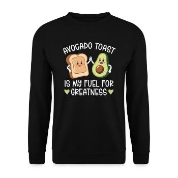 Avocado Toast Liebhaber Vegetarisches Essen Guacamole - Unisex Pullover - Schwarz - Vorne - Alina (178cm) & Michal (187cm)
