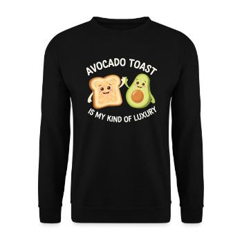 Avocado Toast Lover Vegetarian Food Guacamole - Unisex Sweatshirt - black - Front - Alina (178cm) & Michal (187cm)