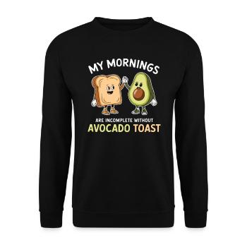 Avocado Toast Lover Vegetarian Food Guacamole - Unisex Sweatshirt - black - Front - Alina (178cm) & Michal (187cm)