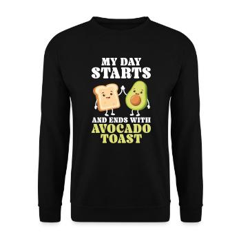 Toast à l’avocat Amateur de nourriture végétarienne Guacamole - Sweat-shirt Unisexe - noir - Devant - Alina (178cm) & Michal (187cm)