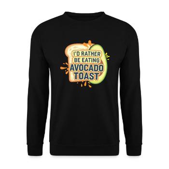 Avocado Toast Liebhaber Vegetarisches Essen Guacamole - Unisex Pullover - Schwarz - Vorne - Alina (178cm) & Michal (187cm)