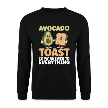 Avocado Toast Liebhaber Vegetarisches Essen Guacamole - Unisex Pullover - Schwarz - Vorne - Alina (178cm) & Michal (187cm)
