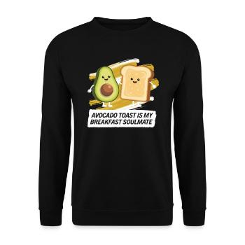 Avocado Toast Liebhaber Vegetarisches Essen Guacamole - Unisex Pullover - Schwarz - Vorne - Alina (178cm) & Michal (187cm)