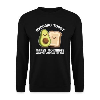 Avocado Toast Lover Vegetarian Food Guacamole - Unisex Sweatshirt - black - Front - Alina (178cm) & Michal (187cm)