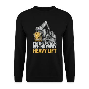 Heavy Equipment Operator Job Construction Worker - Unisex Sweatshirt - black - Front - Alina (178cm) & Michal (187cm)
