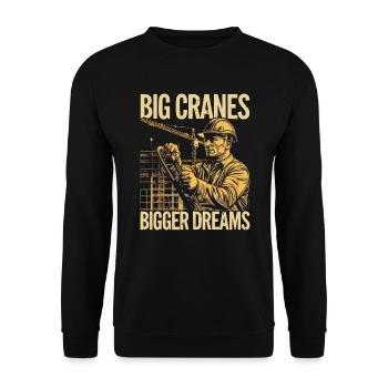 Crane Operator Job Profession Construction Worker - Unisex Sweatshirt - black - Front - Alina (178cm) & Michal (187cm)
