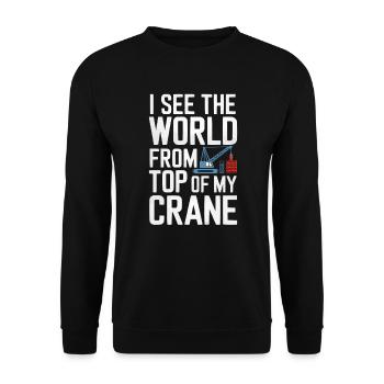 Crane Operator Job Profession Construction Worker - Unisex Sweatshirt - black - Front - Alina (178cm) & Michal (187cm)