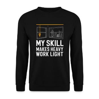 Crane Operator Job Profession Construction Worker - Unisex Sweatshirt - black - Front - Alina (178cm) & Michal (187cm)