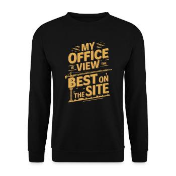 Crane Operator Job Profession Construction Worker - Unisex Sweatshirt - black - Front - Alina (178cm) & Michal (187cm)