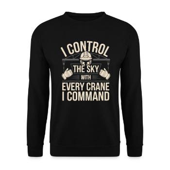 Crane Operator Job Profession Construction Worker - Unisex Sweatshirt - black - Front - Alina (178cm) & Michal (187cm)