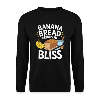 Banana Bread Eater Food Lover Breakfast Foodie - Unisex Sweatshirt - black - Front - Alina (178cm) & Michal (187cm)
