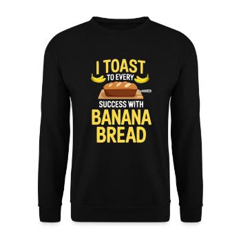 Banana Bread Eater Food Lover Breakfast Foodie - Unisex Sweatshirt - black - Front - Alina (178cm) & Michal (187cm)