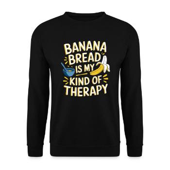Banana Bread Eater Food Lover Breakfast Foodie - Unisex Sweatshirt - black - Front - Alina (178cm) & Michal (187cm)