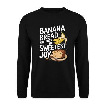 Banana Bread Eater Food Lover Breakfast Foodie - Unisex Sweatshirt - black - Front - Alina (178cm) & Michal (187cm)