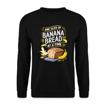 Banana Bread Eater Food Lover Breakfast Foodie - Unisex Sweatshirt - black - Front - Alina (178cm) & Michal (187cm)