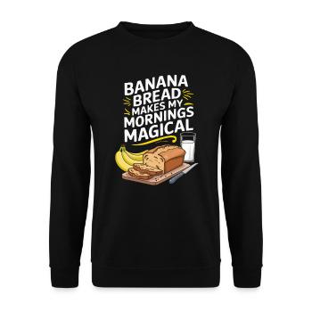 Banana Bread Eater Food Lover Breakfast Foodie - Unisex Sweatshirt - black - Front - Alina (178cm) & Michal (187cm)