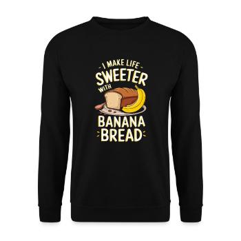 Banana Bread Eater Food Lover Breakfast Foodie - Unisex Sweatshirt - black - Front - Alina (178cm) & Michal (187cm)