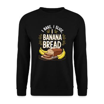 Banana Bread Eater Food Lover Breakfast Foodie - Unisex Sweatshirt - black - Front - Alina (178cm) & Michal (187cm)