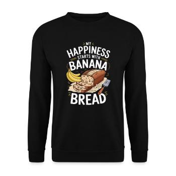 Banana Bread Eater Food Lover Breakfast Foodie - Unisex Sweatshirt - black - Front - Alina (178cm) & Michal (187cm)