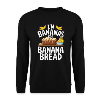 Banana Bread Eater Food Lover Breakfast Foodie - Unisex Sweatshirt - black - Front - Alina (178cm) & Michal (187cm)