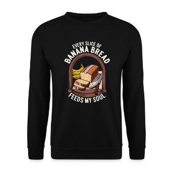 Banana Bread Eater Food Lover Breakfast Foodie - Unisex Sweatshirt - black - Front - Alina (178cm) & Michal (187cm)