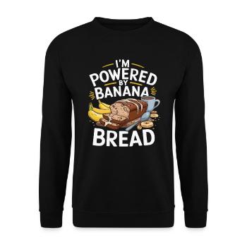 Banana Bread Eater Food Lover Breakfast Foodie - Unisex Sweatshirt - black - Front - Alina (178cm) & Michal (187cm)