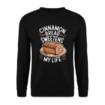 Zimt Brot Essen Liebhaber Zimt Rolle Feinschmecker - Unisex Pullover - Schwarz - Vorne - Alina (178cm) & Michal (187cm)