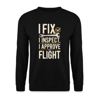 Aircraft Technician Avionics Maintenance Airport - Unisex Sweatshirt - black - Front - Alina (178cm) & Michal (187cm)