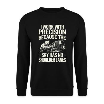 Aircraft Technician Avionics Maintenance Airport - Unisex Sweatshirt - black - Front - Alina (178cm) & Michal (187cm)