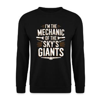 Aircraft Technician Avionics Maintenance Airport - Unisex Sweatshirt - black - Front - Alina (178cm) & Michal (187cm)