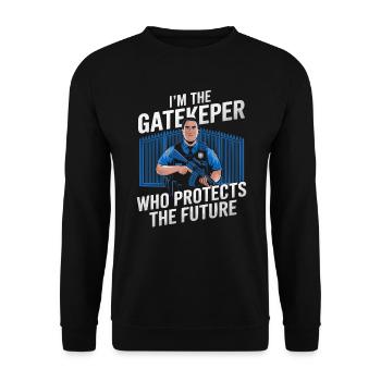 Emplois d’agent des douanes et de la protection des frontières dans les aéroports - Sweat-shirt Unisexe - noir - Devant - Alina (178cm) & Michal (187cm)
