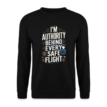 Airport Police Officer Aviation Careers Job - Unisex Sweatshirt - black - Front - Alina (178cm) & Michal (187cm)