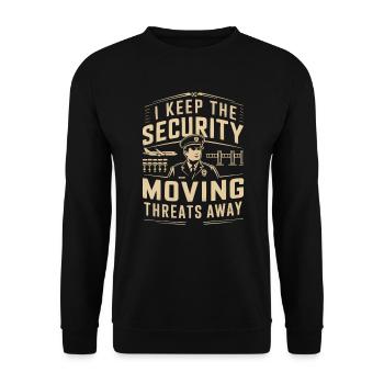 Airport Police Officer Aviation Careers Job - Unisex Sweatshirt - black - Front - Alina (178cm) & Michal (187cm)