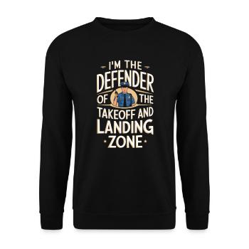 Airport Police Officer Aviation Careers Job - Unisex Sweatshirt - black - Front - Alina (178cm) & Michal (187cm)