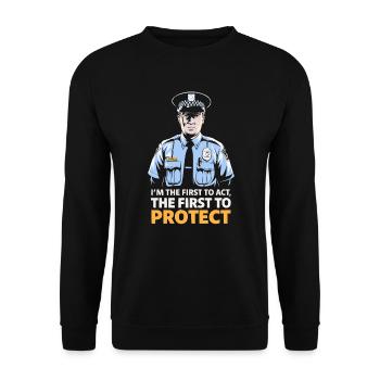 Airport Police Officer Aviation Careers Job - Unisex Sweatshirt - black - Front - Alina (178cm) & Michal (187cm)