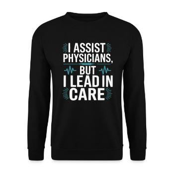Physician Assistant Profession Medical Medicine - Unisex Sweatshirt - black - Front - Alina (178cm) & Michal (187cm)