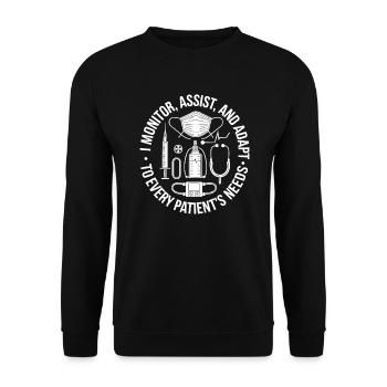 Anesthesia Technician Anesthesiologist Job - Unisex Sweatshirt - black - Front - Alina (178cm) & Michal (187cm)