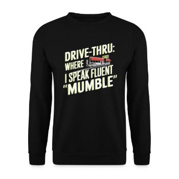 Drive Thru Operator Job Profession Fast Food - Unisex Sweatshirt - black - Front - Alina (178cm) & Michal (187cm)