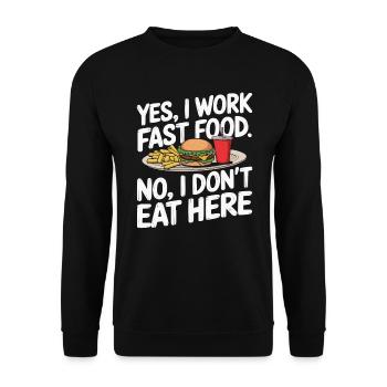 Drive Thru Operator Job Profession Fast Food - Unisex Sweatshirt - black - Front - Alina (178cm) & Michal (187cm)