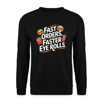 Drive Thru Operator Job Profession Fast Food - Unisex Sweatshirt - black - Front - Alina (178cm) & Michal (187cm)