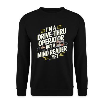 Drive Thru Operator Job Profession Fast Food - Unisex Sweatshirt - black - Front - Alina (178cm) & Michal (187cm)