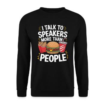 Drive Thru Operator Job Profession Fast Food - Unisex Sweatshirt - black - Front - Alina (178cm) & Michal (187cm)